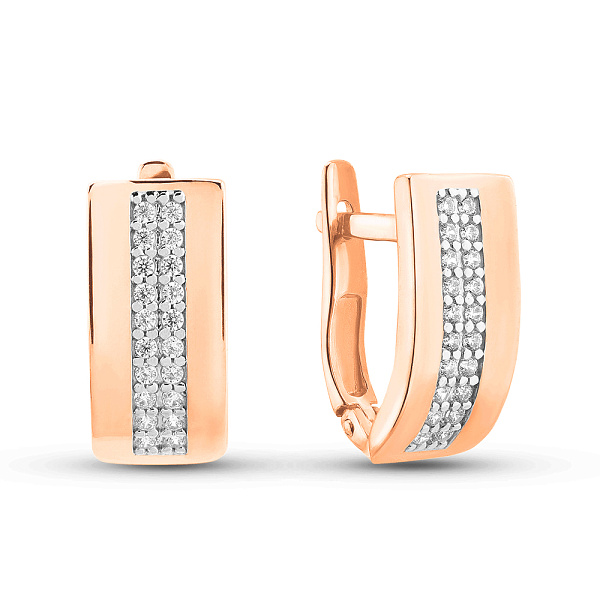 Золотые серьги с фианитами (арт. 111600) – изображение 1