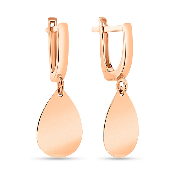 Сережки-підвіски золоті "Крапельки" без каміння (арт. 108631) – зображення 1
