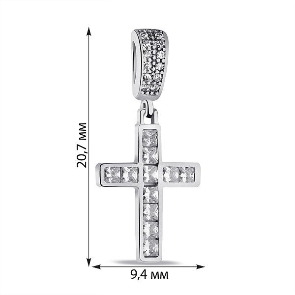 Серебряный крестик с фианитами (арт. 7503/4072) – изображение 2