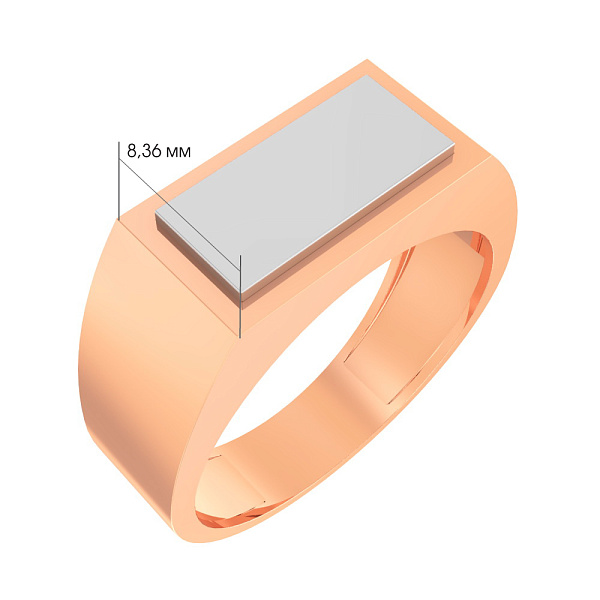 Печатка из комбинированного золота (арт. 170049кб) – изображение 2