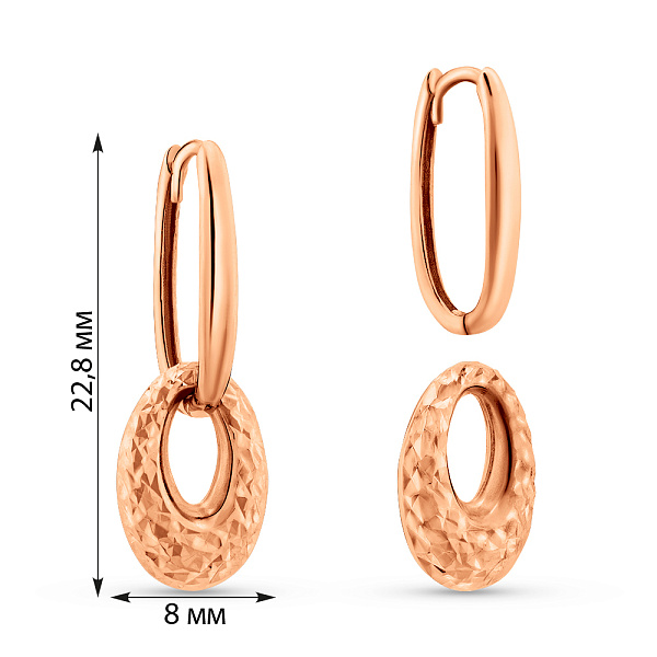 Золоті сережки-кільця без каменів (арт. 1091965а) – зображення 2