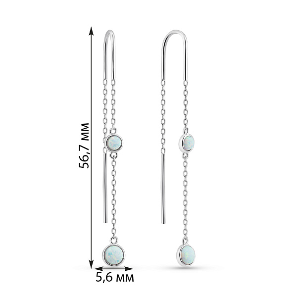 Серебряные серьги с опалом (арт. 7502/С2ОпБ/1524) – изображение 2
