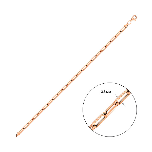 Браслет из красного золота плетение Якорное (арт. 3261176) – изображение 4