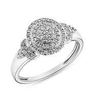 Каблучка з золота з розсипом діамантів (арт. К341184020б)