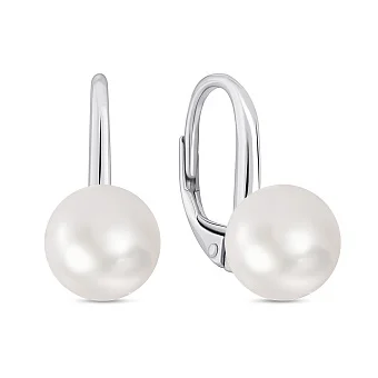 Срібні сережки з перлинами (арт. 7502/9947жб)