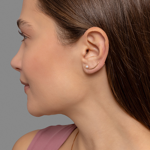 Сережки-клаймбери з червоного золота (арт. 2110303101) – зображення 3