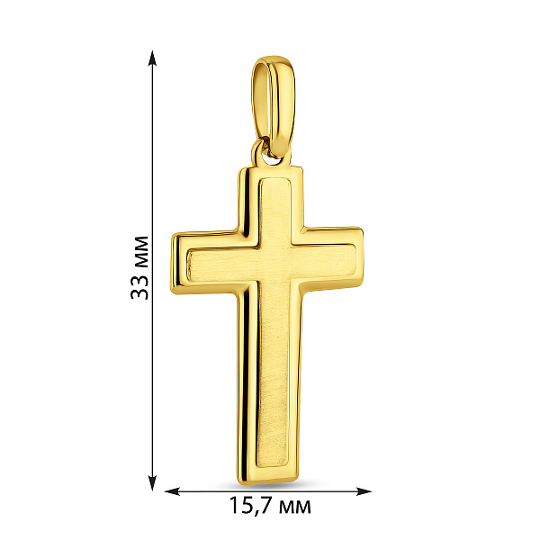 Крестик без распятия из желтого золота (арт. 440410жм) – изображение 2