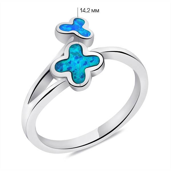 Серебряное кольцо с опалом (арт. 7501/6683Пос) – изображение 2