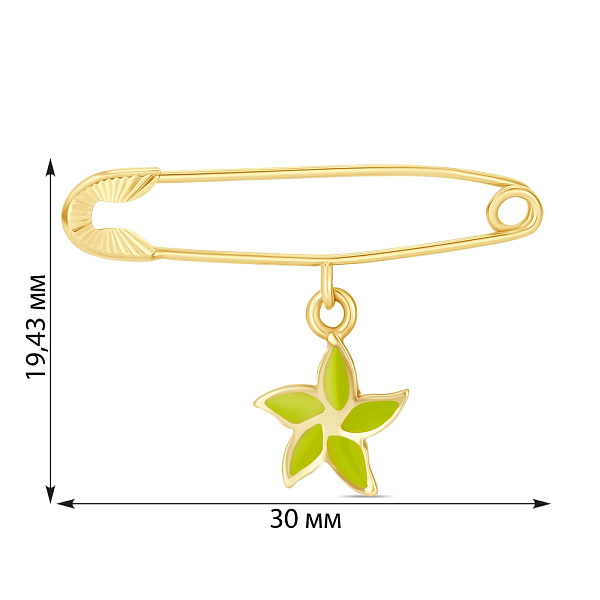 Золотая булавка «Цветок» с эмалью (арт. 280109ж) – изображение 2