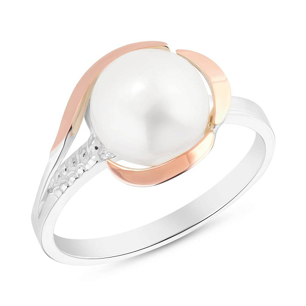 Срібна каблучка з перлами (арт. 7201/260жбкп) – зображення 1