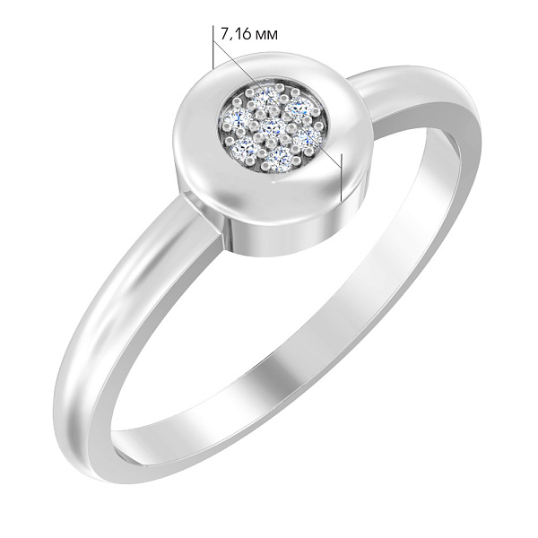 Золотое кольцо с фианитами (арт. 142100б) – изображение 2