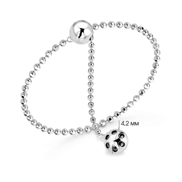 Кольцо Fly из белого золота с цепочкой (арт. 155780/1б) – изображение 5