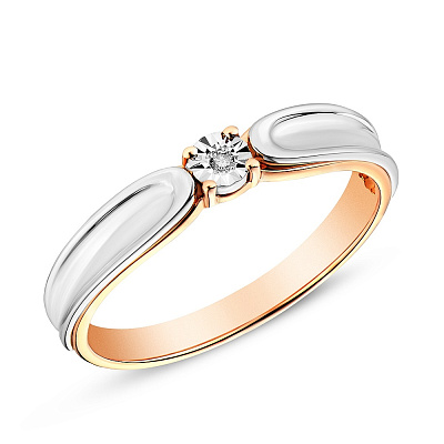 Золотое кольцо с бриллиантом  (арт. К011043)