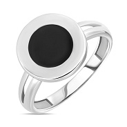 Фото Кольцо из белого золота с эмалью (арт. 154808беч)