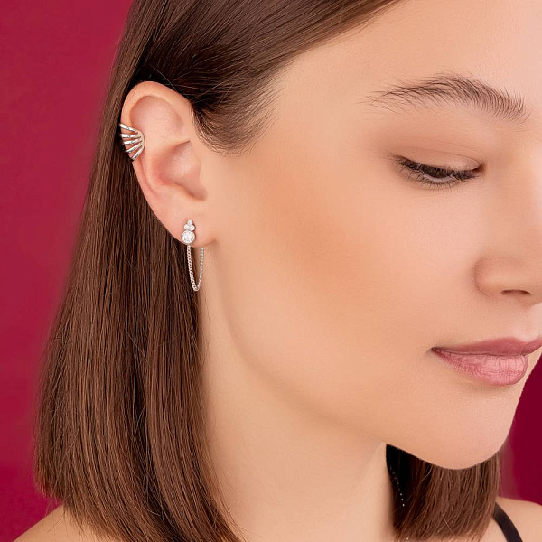Серьги из серебра с фианитами (арт. 7518/6450) – изображение 4
