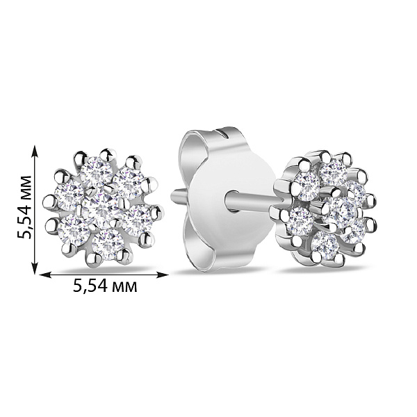 Золотые серьги пусеты с бриллиантами (арт. С041097020б) – изображение 2