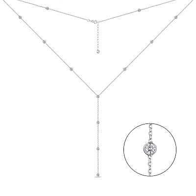 Колье-галстук из серебра с фианитами (арт. 7507/1995)