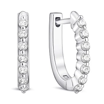 Сережки зі срібла з фіанітами (арт. 7502/10004)