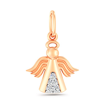 Золотий підвіс в формі янгола з фіанітами (арт. 440901)