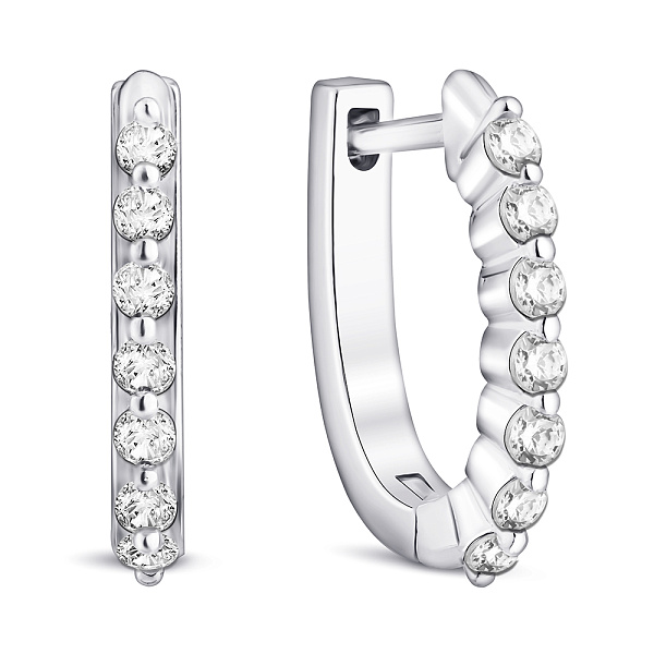 Сережки зі срібла з фіанітами (арт. 7502/10004) – зображення 1