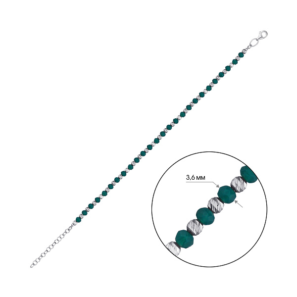 Браслет серебряный с ониксом (арт. 7509/2100оз) – изображение 2