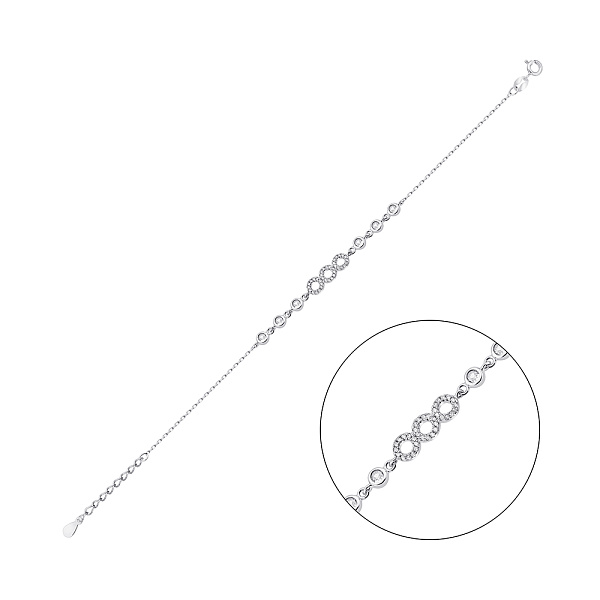 Серебряный браслет с фианитами (арт. 7509/3994) – изображение 1