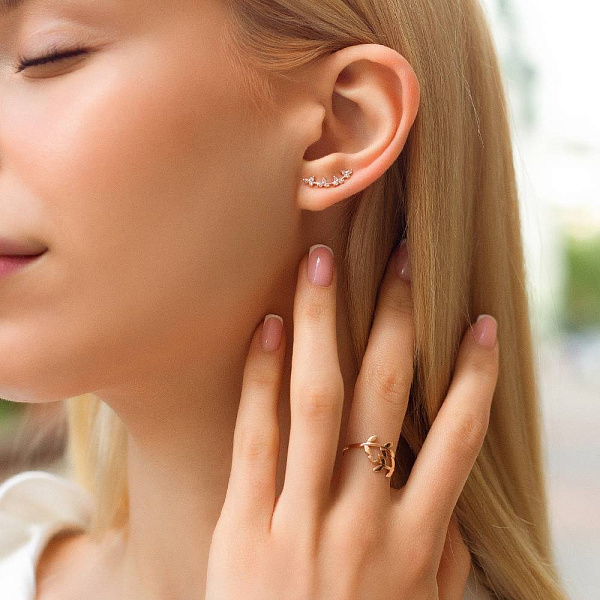 Кольцо из красного золота "Ветка" без камней (арт. 140918) – изображение 2