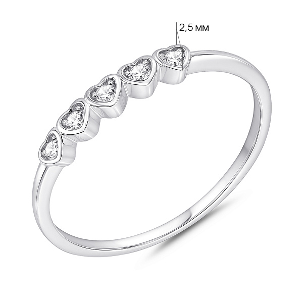 Тонкое серебряное кольцо с фианитами (арт. 7501/8304) – изображение 2