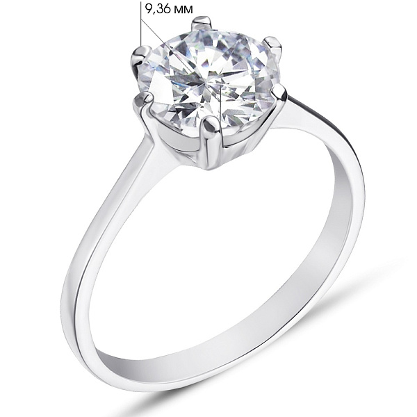 Серебряное кольцо с фианитом (арт. 7501/4458) – изображение 2