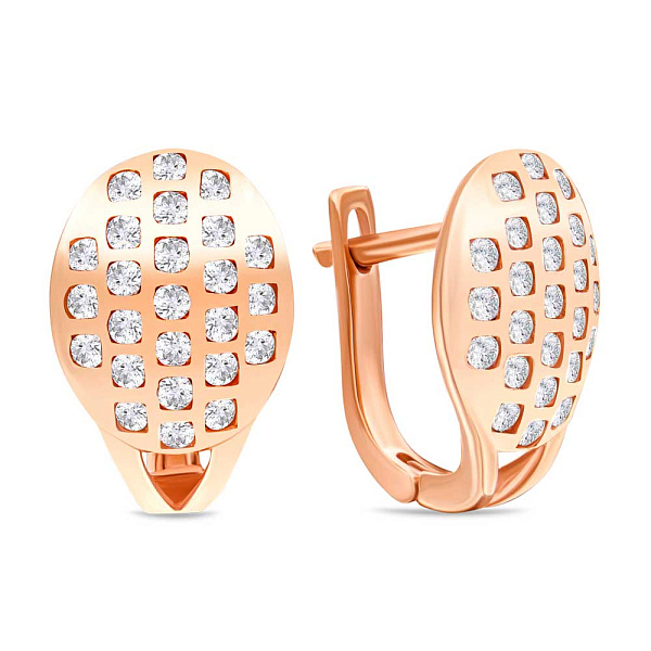 Сережки з червоного золота з фіанітами (арт. 103404) – зображення 1