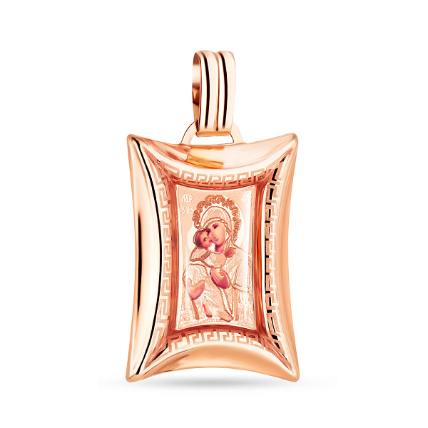 Золота ладанка Божа Матір Володимирська (арт. 421131В) – зображення 1
