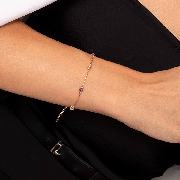 Браслет из красного золота с фианитами (арт. 326920цв) – изображение 2