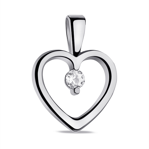 Кулон из серебра Сердце с фианитом (арт. 7503/4017) – изображение 1