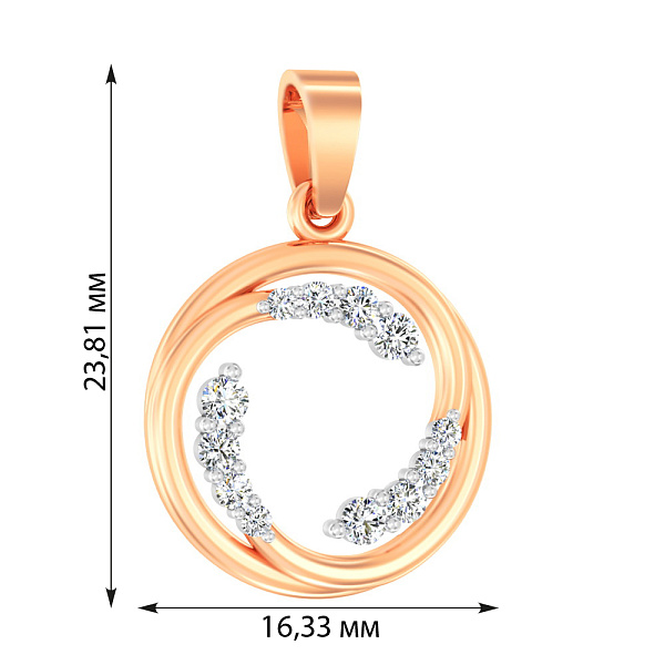 Золотая подвеска с фианитами (арт. 440600) – изображение 3