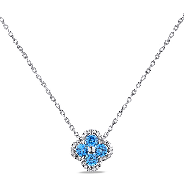 Серебряное колье Клевер с голубыми альпинитами (арт. 7507/1846аг) – изображение 1