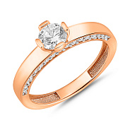 Фото Золотое помолвочное кольцо с фианитами (арт. 141035)