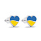 Серебряные серьги-пусеты Сердце с флагом Украины (арт. 7518/0795егжсю) – изображение 1