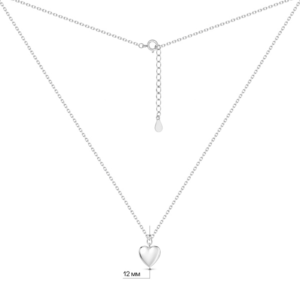 Серебряное колье с подвеской сердце (арт. 7507/2475) – изображение 3