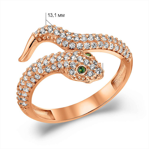 Каблучка з червоного золота Змія (арт. 156671з) – зображення 5