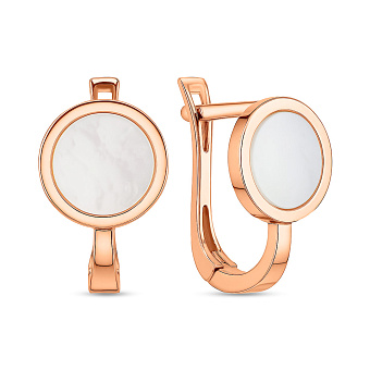 Золоті сережки з перламутром (арт. 109806п)