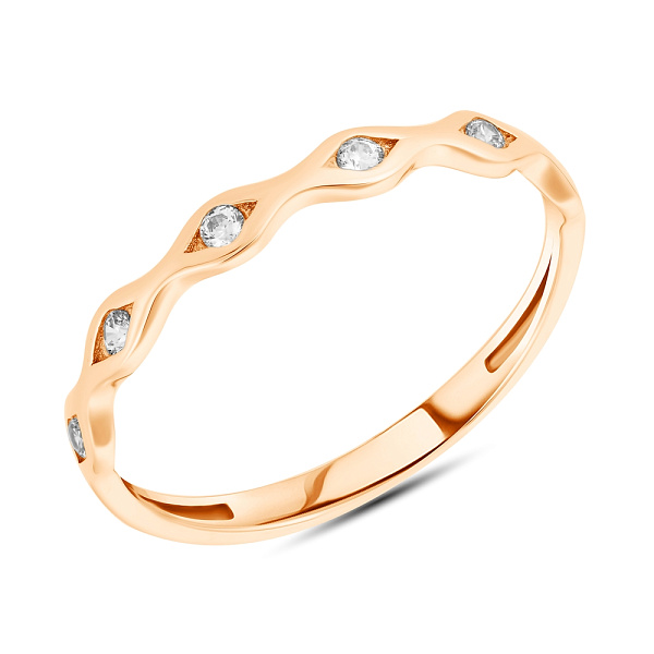 Кольцо из красного золота с фианитами (арт. 154667) – изображение 1