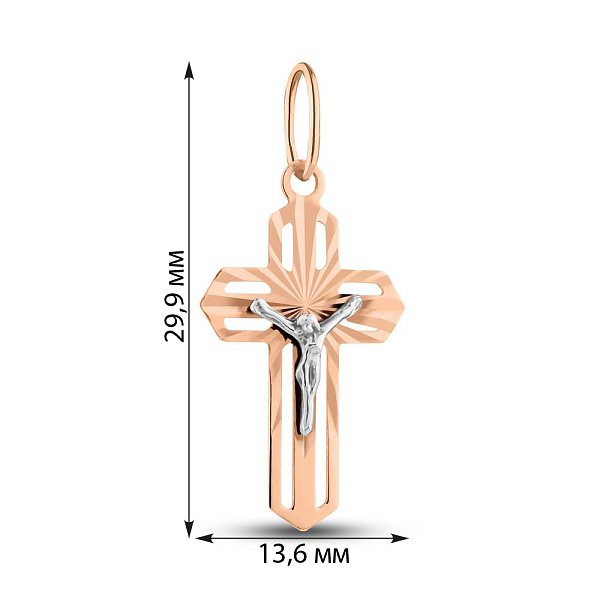 Золотой крестик с распятием (арт. 500007кб) – изображение 3