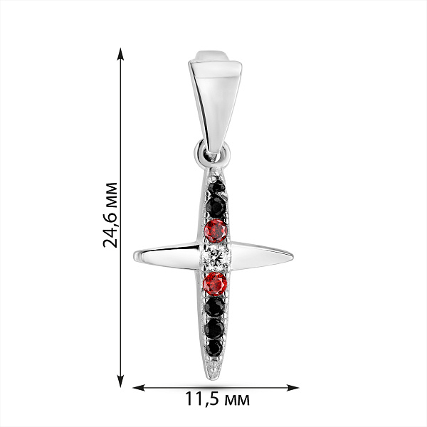 Срібний хрест з фіанітами (арт. 7503/306чакпю) – зображення 2