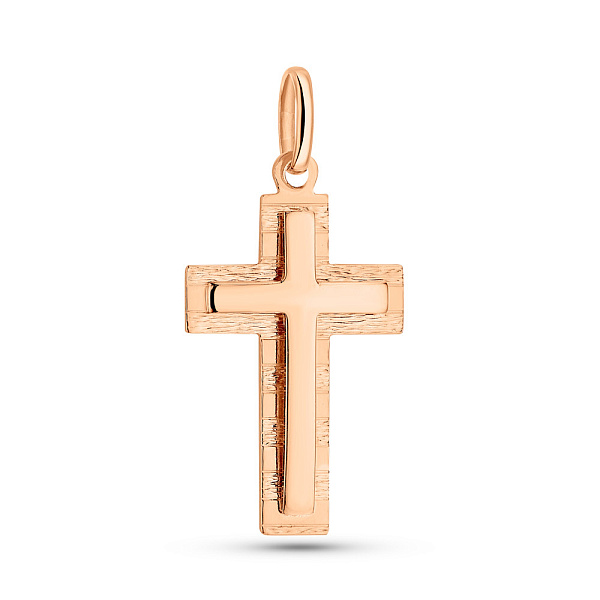 Золотой крестик с алмазной гранью (арт. 424871) – изображение 1