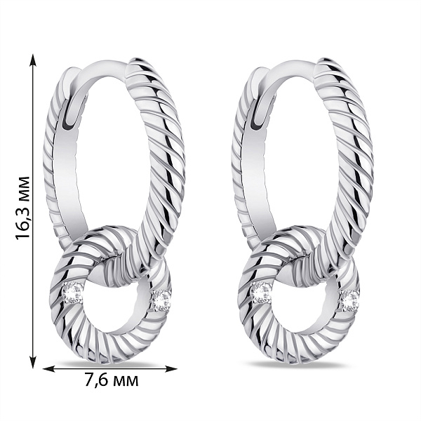 Серебряные серьги-кольца (арт. 7502/4894/15) – изображение 2