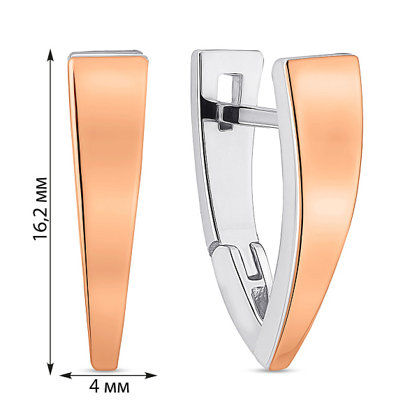 Срібні сережки з золотою накладкою (арт. 7202/962С) – зображення 2