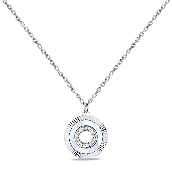 Колье из серебра с перламутром и фианитами (арт. 7507/1941п) – изображение 1