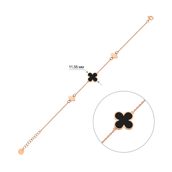 Браслет з червоного золота з емаллю (арт. 341207еч) – зображення 3