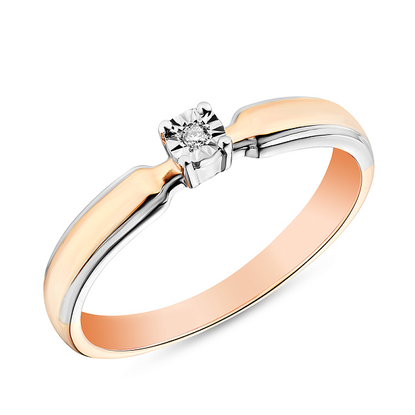 Золотое кольцо с бриллиантом (арт. К011038) – изображение 1