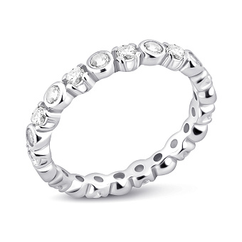 Серебряное кольцо с дорожкой из фианитов (арт. 7501/8250)